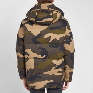 High quality Polyester padded winter men's Quilted hooded puffer <b>jackets</b> <b>camo</b> print custom logo wholesale casual coat+ - Product Image 3