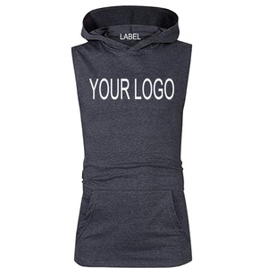 Jersey para hombre Camisetas sin mangas con capucha para hombre Camiseta de algodón sin mangas Sudadera con capucha Entrenamiento Gimnasio Sudadera Muscle Fit Athletic Hoodies - Product Image 6