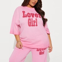 Ensemble décontracté 2 pièces pour femme : Sweat-shirt en coton à col rond style universitaire et short, avec lettres brodées sur le devant