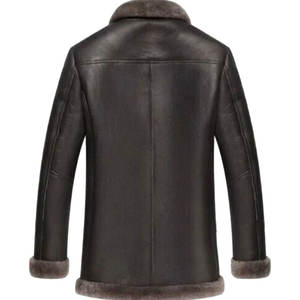 Best Premium High Quality <b>Shearling</b> Leather <b>Coats</b> Best Looking Breathable <b>Men's</b> Fur <b>Shearling</b> Brown <b>Shearling</b> Leather <b>Coats</b> - Product Image 2