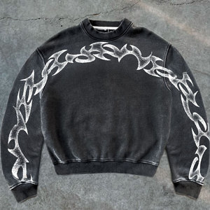 สเวตเตอร์ผู้ชายวินเทจแบบไม่ใส่ได้ทั้งชายและหญิงมีรอยฉีกดีไซน์แบบวินเทจที่กำหนดเอง - Product Image 1