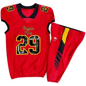 Uniforme de fútbol americano con nombre de jugador de equipo personalizado para jóvenes fabricante profesional uniforme deportivo con trabajo de sarga de aparejos - Product Image 1