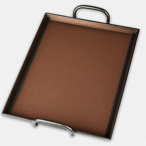 ถาดหนังขัดมันพร้อมกรอบที่ละเอียดและแข็งแรงเหมาะสำหรับการเสิร์ฟของว่างหรือจัดระเบียบของตกแต่งอย่างสวยงาม - Product Image 1