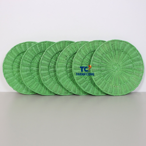 Napperon en rotin tissé durable tapis magnifiquement conçu pour le style et la décoration de la table à manger de tous les jours - Product Image 1