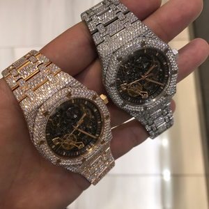 Montre en diamant moissanite de qualité supérieure au prix d'usine, montre en diamant moissanite DEF sertie de pierres, pour unisexe, cadeau de mariage - Product Image 3