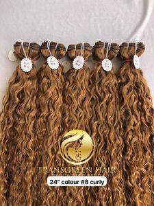 Exportation 100% indien vierge 24 "couleur #8 bouclés Machine d'extension de cheveux humains Double trame prix de gros sur noir pour les femmes vendeur - Product Image 2