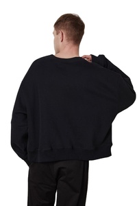 Custom Logo <b>Wholesale</b> Oversized Black Drop-Shoulder Sweatshirt for Men 100% Cotton High Quality GSM Streetwear - Product Image 3