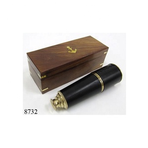 Fourniture directe d'usine télescope en laiton Vintage avec boîte en bois fournitures de télescope vintage faits à la main indien - Product Image 1