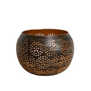 Porte-bougie en métal noir et or - Product Image 1