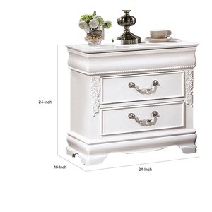 Table de chevet Glory en bois d'acajou de haute qualité avec couleur blanche pour meubles de chambre à coucher - Product Image 6