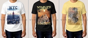 Buena calidad 100% anillo hilado algodón peinado Bio lavado impresión personalizada Logo hombres ajuste regular gráfico impreso cuello redondo Camiseta - Product Image 2