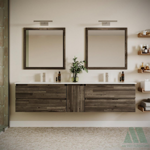 Tocador de madera hecho a mano de estilo moderno con cajones para baño Muebles de diseño contemporáneo de fácil montaje - Product Image 1