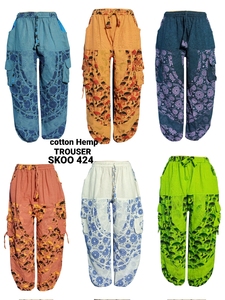 Nuevos pantalones de algodón de estilo bohemio para mujer, pantalones holgados con cintura elástica hechos a mano, ligeros y transpirables - Product Image 3