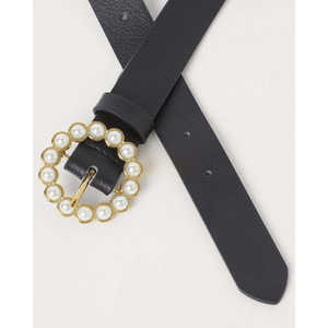 Cinturón Redondo para Mujer con Elegante Hebilla de Perlas de Aleación - Product Image 2