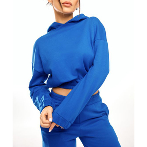 เสื้อครอปมีฮู้ดถักสำหรับผู้หญิงชุดแฟชั่นแนวสตรีททันสมัยใส่สบายใส่ได้ทุกฤดู - Product Image 1