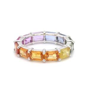 เครื่องประดับอัญมณีหรูหราทันสมัยประณีต แหวนเพชรพลอยไพลินธรรมชาติสำหรับสุภาพสตรี แหวนแต่งงานทองคำแท้ 14k รับผลิตแบบ OEM - Product Image 4