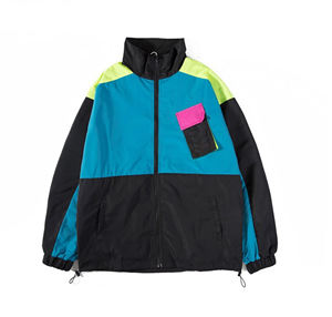 Chaqueta cortavientos de calle con cremallera de alta calidad, chaqueta informal de gran tamaño con cuello levantado, chaqueta transpirable con cremallera a prueba de viento - Product Image 2