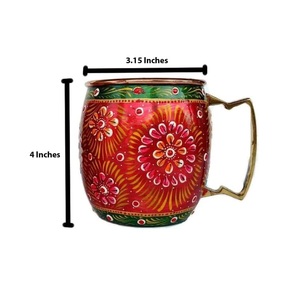 แก้วทองแดงบริสุทธิ์ทำด้วยมือกันรั่วแก้วด้านนอกทาสีด้วยมือดูเรียบง่ายแก้วสุญญากาศที่มีระดับแก้วสแตนเลสสำหรับไวน์ - Product Image 1