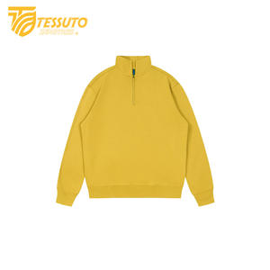 Tessuto fábrica personalizada sudaderas con media cremallera sudaderas con capucha cuello simulado sudaderas con cremallera para hombres sudaderas de algodón de alta calidad - Product Image 3