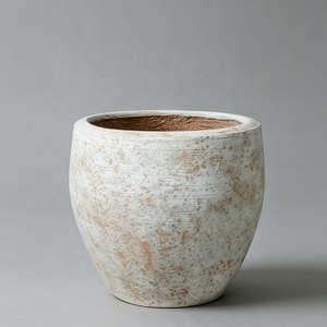 Fioriera in Fibra di <span class=keywords><strong>Cemento</strong></span> Stile Americano, Grande per Esterni e Interni, Ecologica e Resistente, Vaso da Giardino Rotondo, Vendita all'Ingrosso - Product Image 4