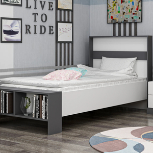 Diseño moderno LIFE Bedstead Blanco-Antracita Venta al por mayor Elegancia Ergonómico Lujo Habitación joven Muebles Dormitorios Muebles para el hogar - Product Image 1