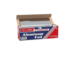 Papier aluminium standard de qualité supérieure |   12 x 1000 pieds de long |   Surface gaufrée |   Pliage |   Résistance industrielle |   Feuille d'aluminium de qualité commerciale - Product Image 1