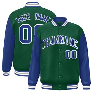 Custom Baseball Jacket Raglan Sleeve Full-Snap Personalized Text Number Logo Varsity Letterman College Baseball <b>Coat</b> - Product Image 4