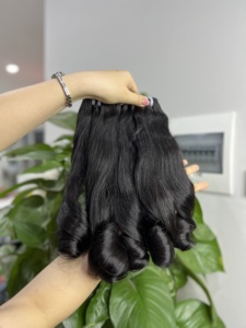 공장 가격 기계 씨모 더블 버진 레미 헤어 딥 웨이브 천연 블랙 베트남어 인모 확장 큐티클 정렬 - Product Image 3