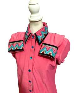 100% chemises en taffetas extensible en verre pour l'équitation Western Showmanship Style confortable et durable - Product Image 3