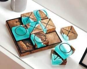 Bois et résine époxy tasse à thé caboteur en bois massif tasse à thé tapis maison vaisselle décor forme carrée décoratif Unique Style tasse sous-verres - Product Image 3