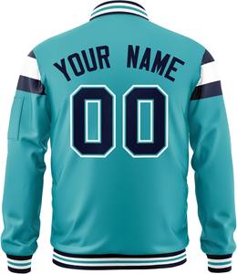 Chaqueta universitaria de gran tamaño Premium, bombardero de satén, Color en contraste, ropa de calle de lujo de alta calidad, chaqueta de moda OEM al por mayor para hombres - Product Image 5