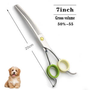 Ciseaux en acier inoxydable 440C durables de 7 pouces usage quotidien flexion vers le bas incurvé moelleux aplati pour le toilettage des animaux de compagnie ANAAIF - Product Image 6