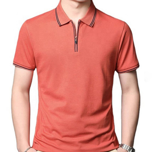 Personalizado de los hombres 100% de algodón de manga corta liso para Polo camisetas transpirables de alta calidad para POLO camisas frente ropa de los hombres - Product Image 1