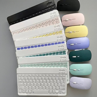 Set Keyboard Mouse Mini lampu latar 2.4G RGB, Set Tablet PC kantor tahan air konferensi Anti jatuh portabel luar ruangan