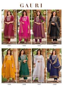 ชุดเดรสอนาร์คาลีพร้อมกางเกง & dupatta พร้อมใส่ Salwar Kameez สำหรับงานเลี้ยงและงานแต่งงาน - Product Image 5