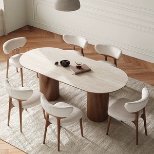 Set da <span class=keywords><strong>Pranzo</strong></span> Moderno Nordico Personalizzabile con 1 Tavolo + 6 <span class=keywords><strong>Sedie</strong></span> <span class=keywords><strong>per</strong></span> Casa - Product Image 1