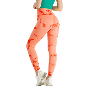 Stylegram Wears Seamless Tie Dye Custom Yoga Leggings Women High Waist Push Gym Flexible <b>Tummy</b> <b>Control</b> Breathable - Product Image 3
