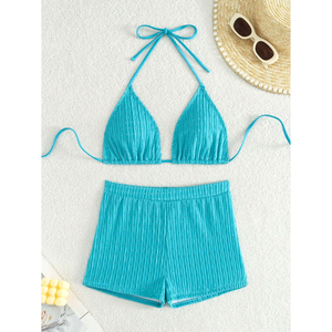 Bikini de Dos Piezas de Alta Calidad para Mujer, Nuevo Diseño, Bikinis Simples y Sexys para Mujer, Trajes de Baño, Conjuntos de Bikini Sólidos de Dos Piezas, Precio Económico, OEM - Product Image 1