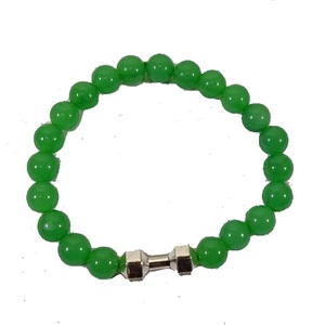 Bracelet en aventurine verte naturelle Bracelet d'haltères en pierre de lave Bracelets de perles mates bracelet d'haltère d'énergie de magnétite - Product Image 4