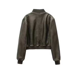 Chaqueta de cuero genuino para mujer con acabado elegante diseñado para un atractivo universal que ofrece un uso atemporal para cada tipo de moda - Product Image 2