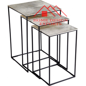 Metal Top 2025 Venta caliente Casa de lujo Mesa de anidación de metal decorativa a precio al por mayor - Product Image 4