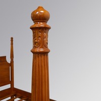 Base de Cama de Madera de Teca Sólida con Cuatro Postes, Diseño Tradicional Tallado a Mano, Ecológica, Duradera y Suave, Tamaño California King/Queen/King