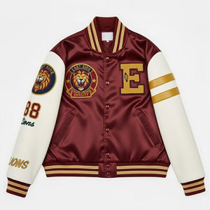 Chaqueta Varsity Personalizada con Bordado Chenille y Satén para Hombre, Novedad 2025, Chaqueta Deportiva Casual de Béisbol con Letras - Product Image 1