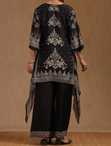 Designer Indian & Pakistani Clothing <b>Dress</b> Black Loose Fit <b>Women</b> Kurta Outfit with Embroidered Detailing for <b>Women</b> Style - Product Image 3