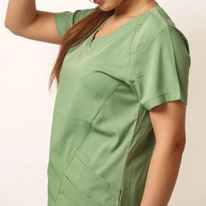 เสื้อสครับคอวีแบบกระเป๋าคู่สำหรับโรงพยาบาลเครื่องแบบทางการแพทย์ทางการแพทย์ของผู้ชายผู้หญิง - Product Image 5