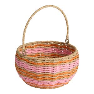 Cesta tejida a mano con rayas, almacenamiento ecológico de paja de papel para regalos y venta al por menor, cesta artesanal de Vietnam para huevos de Pascua - Product Image 3