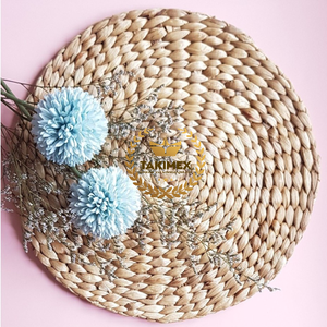 Meilleur prix napperons tissés napperons tissés naturels en jacinthe d'eau napperons ronds tissés antidérapants résistants à la chaleur - Product Image 5