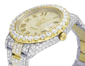 Reloj personalizado VVS Moissanite Diamante de acero inoxidable de dos tonos japonés automático Iced Out Hip Hop personalizado moda masculina - Product Image 4