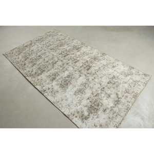 Alfombra Turca de 3,9x7,3 pies, Alfombra Vintage, Alfombra Blanca con Rayas - Product Image 2