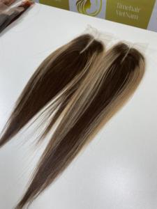 BONESTRAIGHT 100% Densidad Cierre de encaje transparente Hecho en Vietnam Super Calidad Piano Color Cabello humano Tejido Pelucas Tendencia caliente - Product Image 4